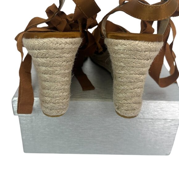 Style & Co. Kimba High Heel Wedge Espadrille Sandals Brown Floral Size 10M - Picture 6 of 13